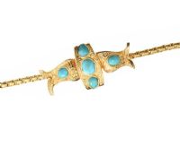 VICTORIAN 22CT GOLD TURQUOISE BRACELET at Ross's Online Art Auctions