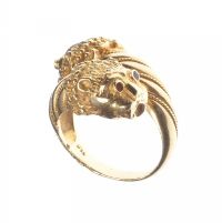 18 CT GOLD DOUBLE DRAGON HEAD TWIST RING at Ross's Online Art Auctions