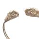 14 CT GOLD DOUBLE LION HEAD TORQUE BANGLE at Ross's Online Art Auctions