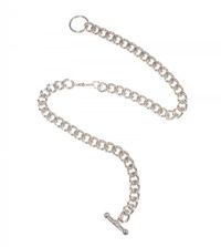 HEAVY SILVER CURBLINK SECTIONAL ALBERT CHAIN at Ross's Online Art Auctions
