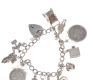 SILVER CURBLINK CHARM BRACELET WITH HEART SHAPED PADLOCK CATCH at Ross's Online Art Auctions