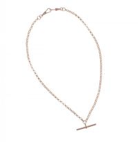 9 CT ROSE GOLD ALBERT CHAIN WITH T BAR at Ross's Online Art Auctions