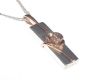 CLOGAU GOLD SILVER, 9 CT ROSE GOLD & CUBIC ZIRCONIA FLOWER PENDANT WITH FINE SILVER CHAIN at Ross's Online Art Auctions