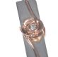CLOGAU GOLD SILVER, 9 CT ROSE GOLD & CUBIC ZIRCONIA FLOWER PENDANT WITH FINE SILVER CHAIN at Ross's Online Art Auctions