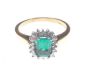 18 CT GOLD GREEN STONE & DIAMOND RING at Ross's Online Art Auctions