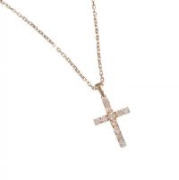 18 CT GOLD DIAMOND CROSS PENDANT ON A FINE 9 CT GOLD BOX CHAIN at Ross's Online Art Auctions