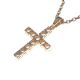 18 CT GOLD DIAMOND CROSS PENDANT ON A FINE 9 CT GOLD BOX CHAIN at Ross's Online Art Auctions