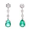18CT WHITE GOLD EMERALD & DIAMOND EARRINGS at Ross's Online Art Auctions
