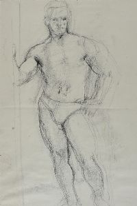 STUDY OF A STANDING MALE by Tom Carr HRHA HRUA at Ross's Online Art Auctions