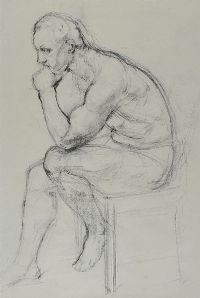 MALE FIGURE STUDY ON A CHAIR by Tom Carr HRHA HRUA at Ross's Online Art Auctions