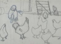 CHICKENS by Tom Carr HRHA HRUA at Ross's Online Art Auctions