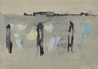 THE WASHING LINE by Tom Carr HRHA HRUA at Ross's Online Art Auctions