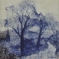 TREES BY THE ROADSIDE by Tom Carr HRHA HRUA at Ross's Online Art Auctions