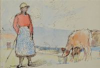 ON THE FARM by Tom Carr HRHA HRUA at Ross's Online Art Auctions