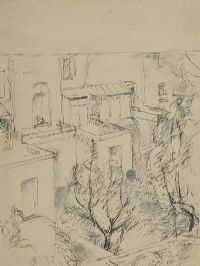 VIEW FROM THE BEDROOM WINDOW by Tom Carr HRHA HRUA at Ross's Online Art Auctions