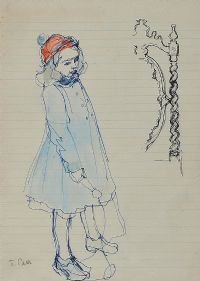 GIRL WITH RED HAT by Tom Carr HRHA HRUA at Ross's Online Art Auctions
