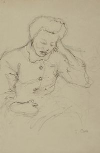 GIRL RESTING by Tom Carr HRHA HRUA at Ross's Online Art Auctions