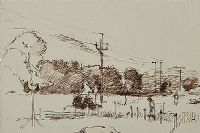 FARM LANDSCAPE by Tom Carr HRHA HRUA at Ross's Online Art Auctions