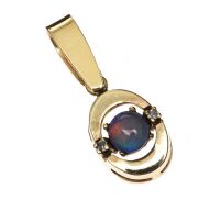 18CT AND MID CARAT GOLD GEM-SET PENDANT at Ross's Online Art Auctions