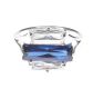 SILVER BLUE STONE & CRYSTAL RING at Ross's Online Art Auctions