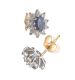 18 CT WHITE & YELLOW GOLD SAPPHIRE & DIAMOND CLUSTER EARRINGS at Ross's Online Art Auctions