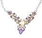 SILVER AMETHYST & CITRINE CLUSTER NECKLACE at Ross's Online Art Auctions