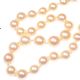 GRADUATED STRING OF CULTURED PEARLS WITH A GOLD BALL CLASP at Ross's Online Art Auctions