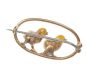 9 CT GOLD CHICK BROOCH WITH RUBIES & BLISTER PEARLS at Ross's Online Art Auctions