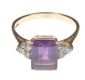 18 CT GOLD AMETHYST & DIAMOND RING at Ross's Online Art Auctions