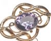 ENGRAVED GOLD AMETHYST KNOT BROOCH at Ross's Online Art Auctions