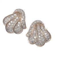 LARGE GOLD & DIAMOND EARRINGS at Ross's Online Art Auctions