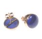 9 CT GOLD CABOUCHON LAPIS LAZULI STUD EARRINGS at Ross's Online Art Auctions