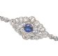 18 CT WHITE GOLD & PLATINUM SAPPHIRE & DIAMOND BROOCH at Ross's Online Art Auctions