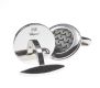 CHOPARD MILLE MIGLIA STAINLESS STEEL & RUBBER CUFFLINKS at Ross's Online Art Auctions