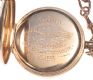 9 CT GOLD ENGRAVED POCKET WATCH WITH 9 CT CHAIN WITH T BAR at Ross's Online Art Auctions