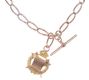 9 CT ROSE GOLD ALBERT CHAIN WITH T-BAR & SCROLL FOB at Ross's Online Art Auctions