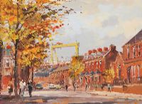 THE CRANES FROM TEMPLEMORE AVENUE by Colin Gibson at Ross's Online Art Auctions