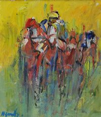 RACING AT NAAS by Desmond Murrie at Ross's Online Art Auctions