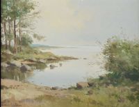 MORNING AT MAHEE ISLAND, STRANGFORD by Maurice Canning Wilks ARHA RUA at Ross's Online Art Auctions