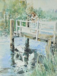SWANS by Gordon King at Ross's Online Art Auctions
