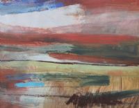 RED LANDSCAPE by Lynn McGregor RSW at Ross's Online Art Auctions