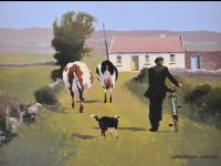 ROUNDING UP THE STRAYS by Gregory Moore at Ross's Online Art Auctions