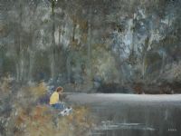 BY THE LAKE by Tom Kerr at Ross's Online Art Auctions