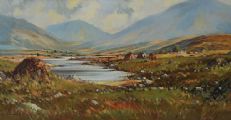 IN THE CONNEMARA MOUNTAINS by Henry McLaughlin at Ross's Online Art Auctions