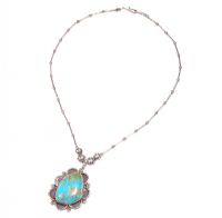 1960S SILVER & TURQUOISE NECKLACE at Ross's Online Art Auctions