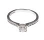 18 CT WHITE GOLD DIAMOND SOLITAIRE RING WITH DIAMOND SHOULDERS at Ross's Online Art Auctions