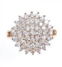 9 CT GOLD DIAMOND CLUSTER RING at Ross's Online Art Auctions
