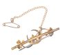15 CT GOLD SEED PEARL BAR BROOCH at Ross's Online Art Auctions