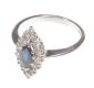 18 CT WHITE GOLD MARQUISE SHAPED SAPPHIRE & DIAMOND CLUSTER RING at Ross's Online Art Auctions