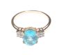 9 CT GOLD BLUE STONE & DIAMOND RING at Ross's Online Art Auctions